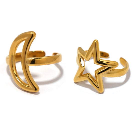 Moon and star rings