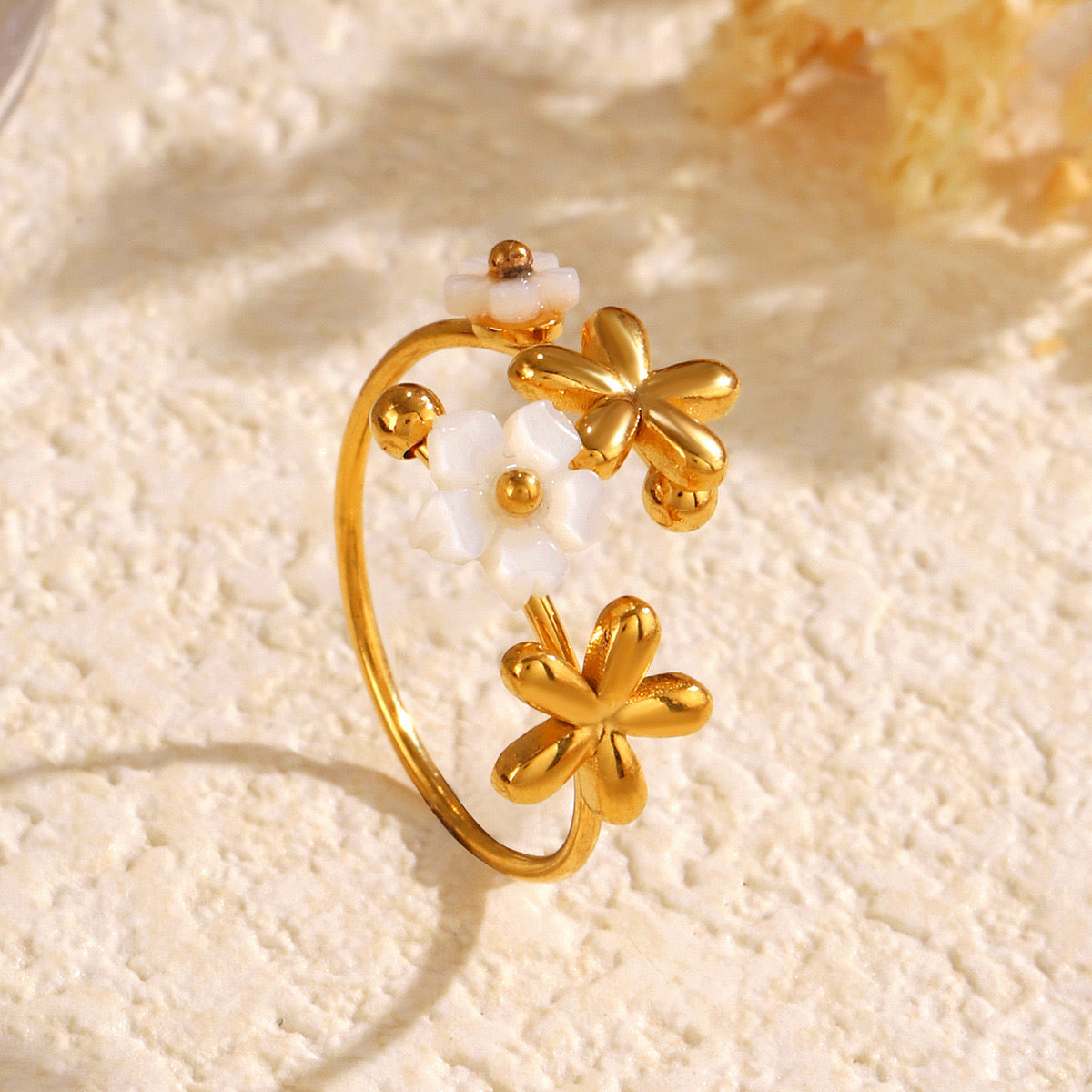 White flower rings collections