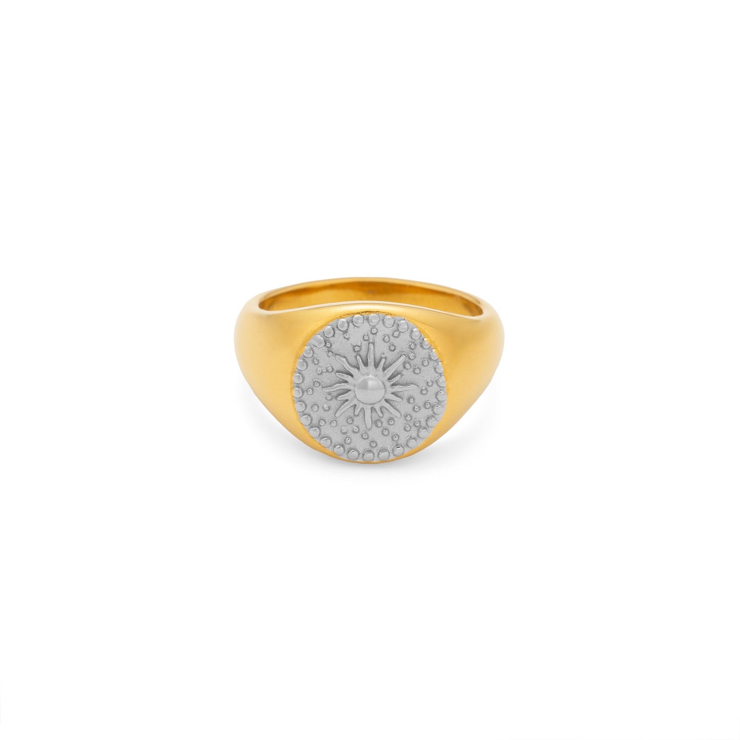 Two tones statement rings