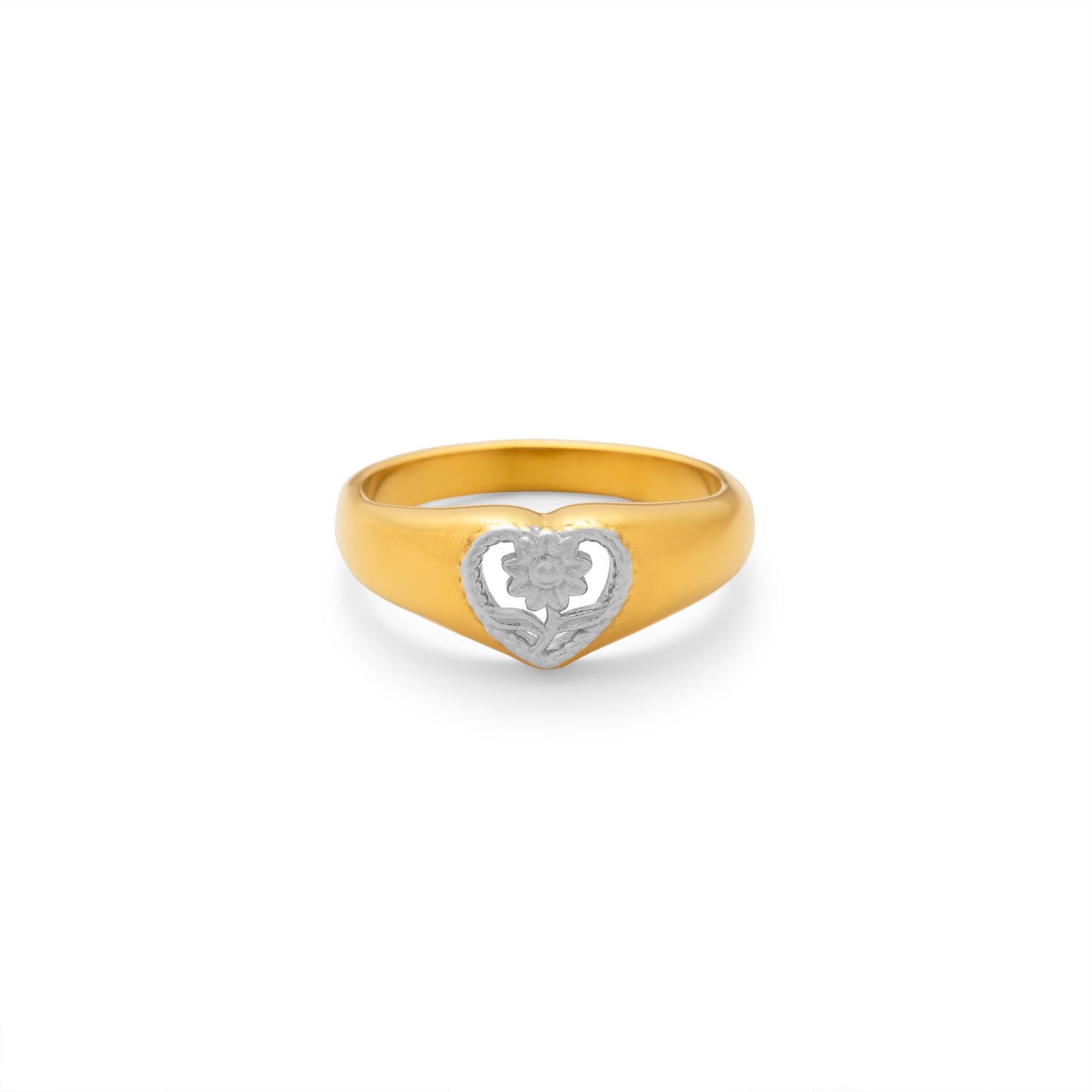 Two tones statement rings