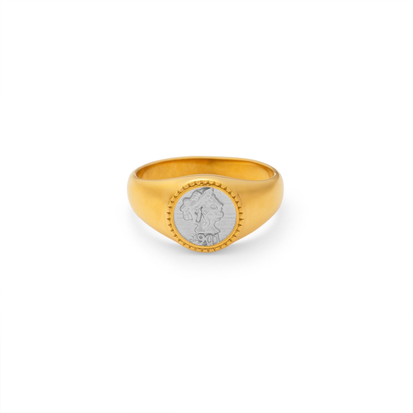 Two tones statement rings
