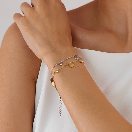 Dainty shell bracelets