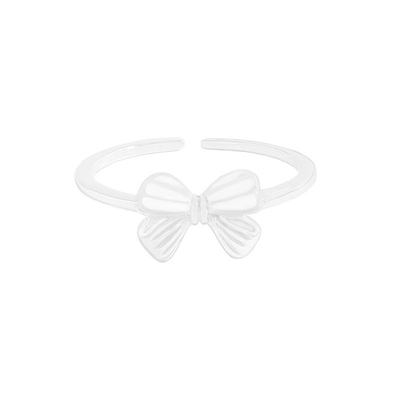 Bow sterling silver ring