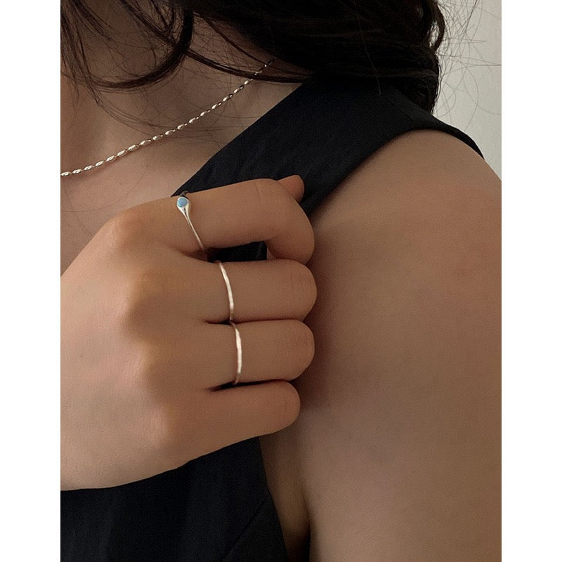 Opal silver ring