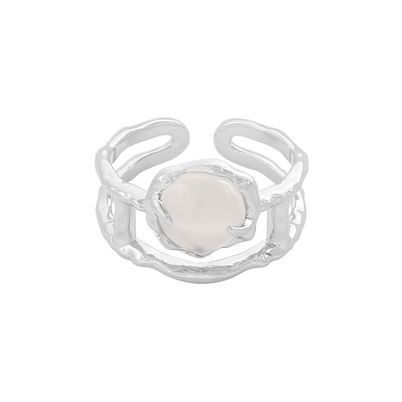 Silver moonstone rings