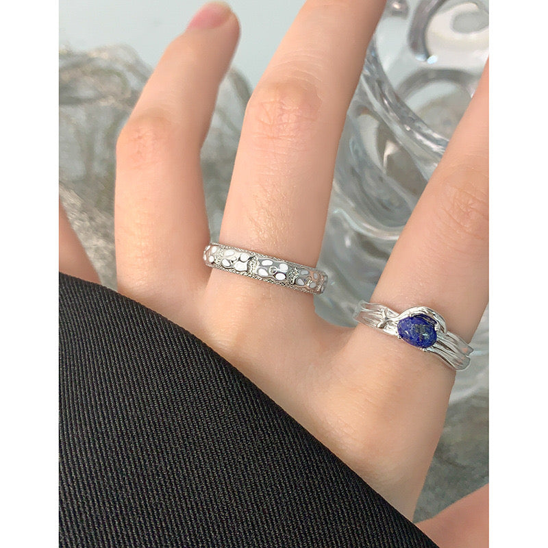 Dark blue gem rings