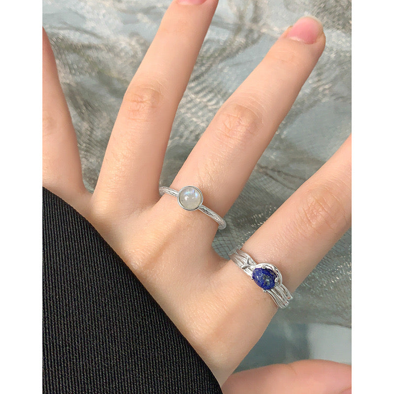 Dark blue gem rings