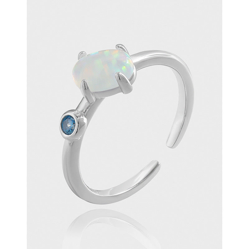 Opal silver ring