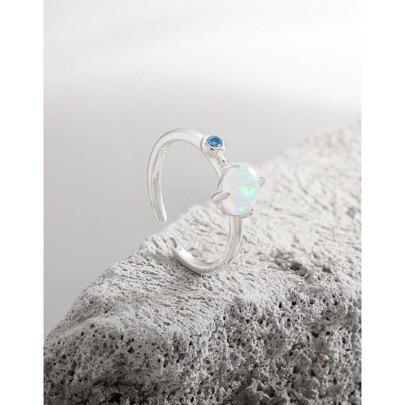 Opal silver ring