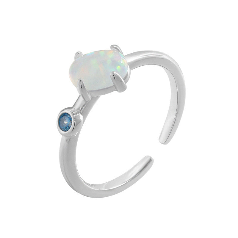 Opal silver ring