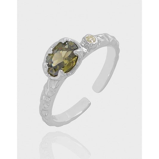 Light Olive silver ring