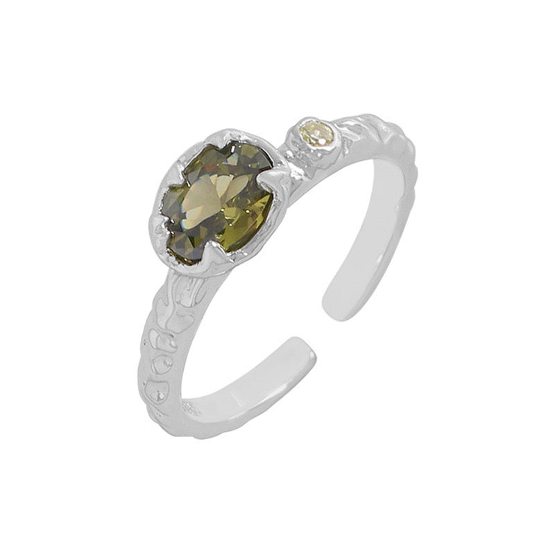 Light Olive silver ring