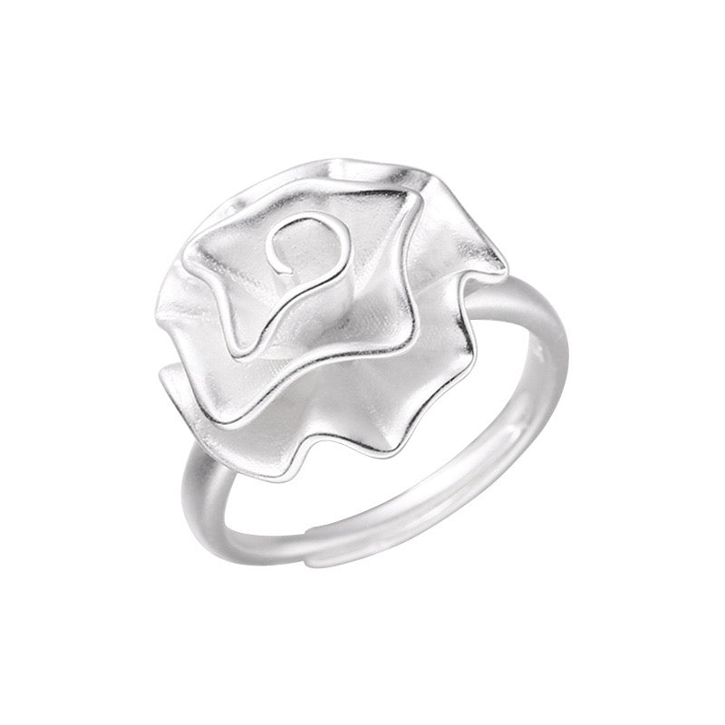 Rose silver ring