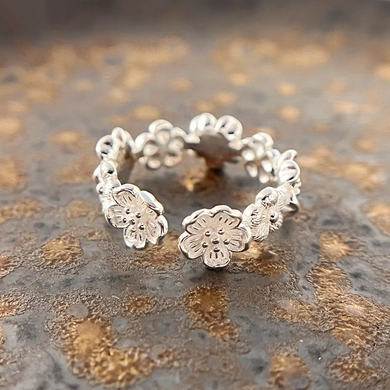 Flowers Silver ring