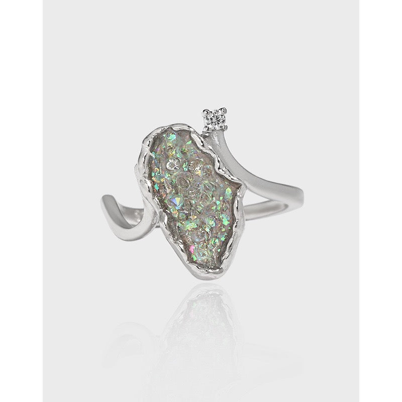Silver night ring