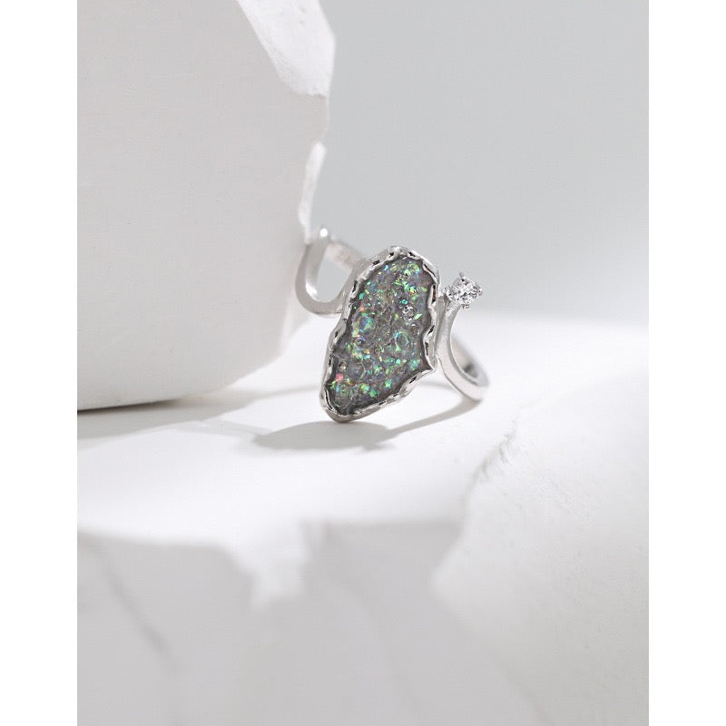 Silver night ring