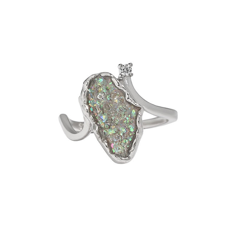 Silver night ring