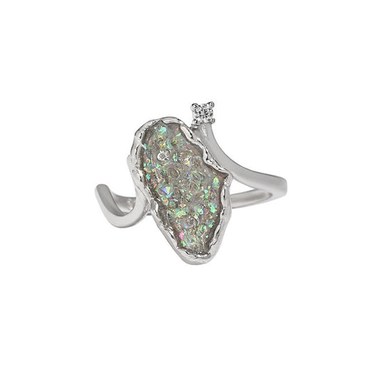 Silver night ring
