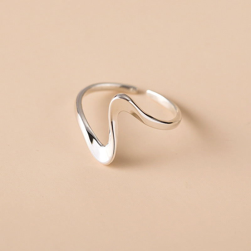 Big wave Silver ring