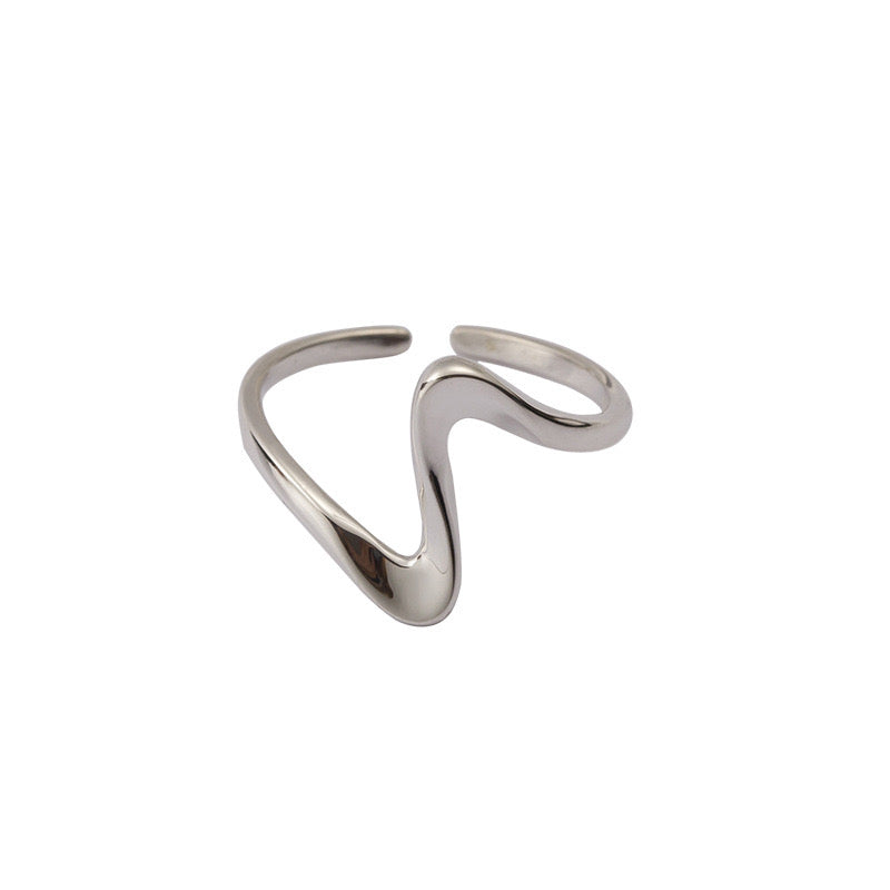 Big wave Silver ring