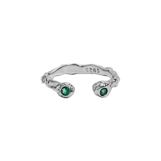 Double Green star ring