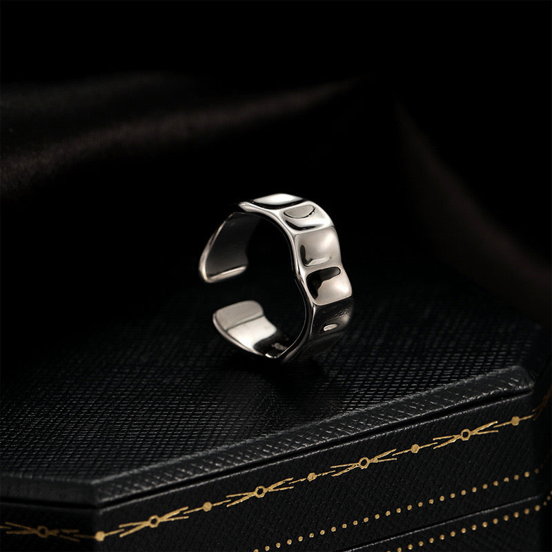 Square silver ring