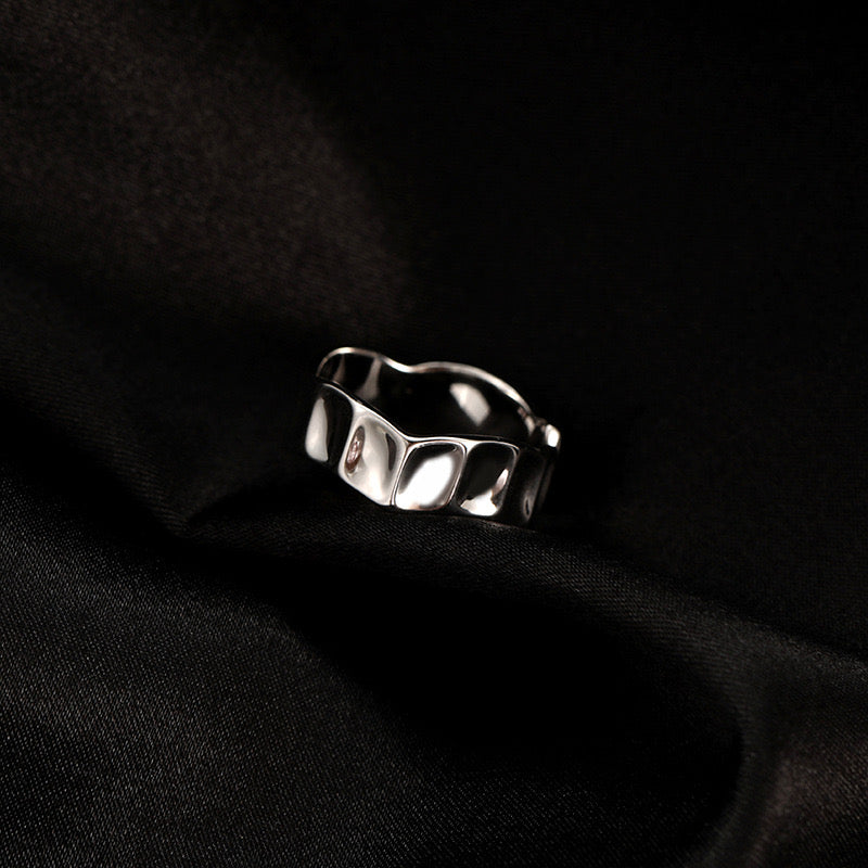 Square silver ring