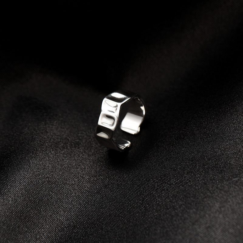 Square silver ring