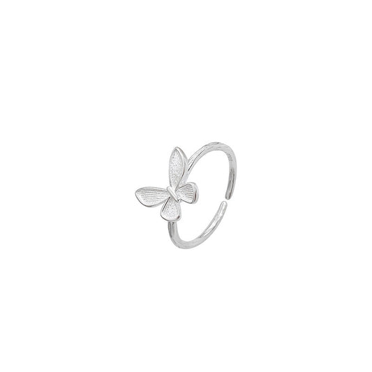 Silver butterfly ring