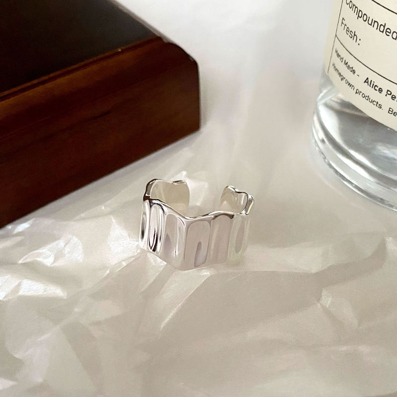 Square silver ring