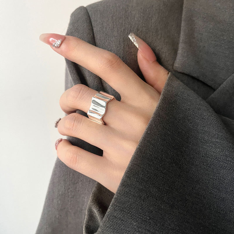 Square silver ring