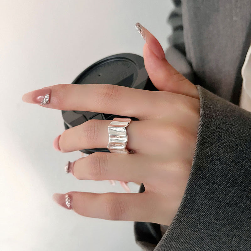 Square silver ring