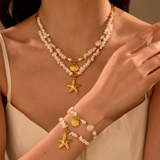 White shell starfish set