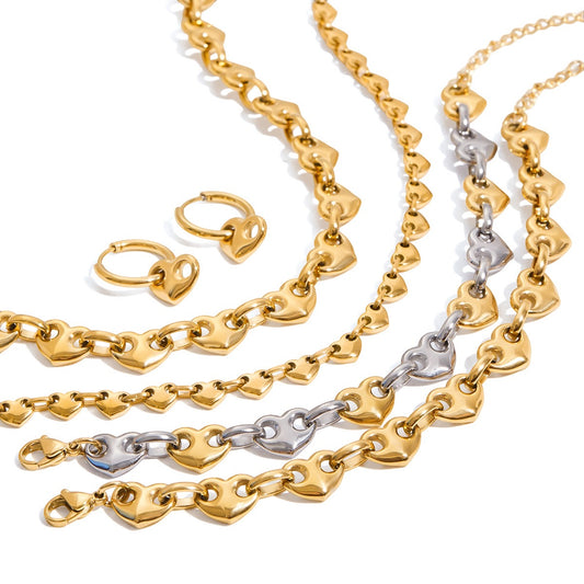 Heart lock chain set