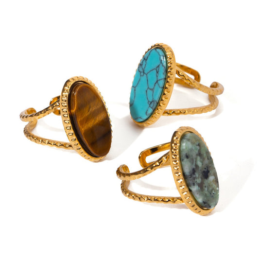 Oval stone rings