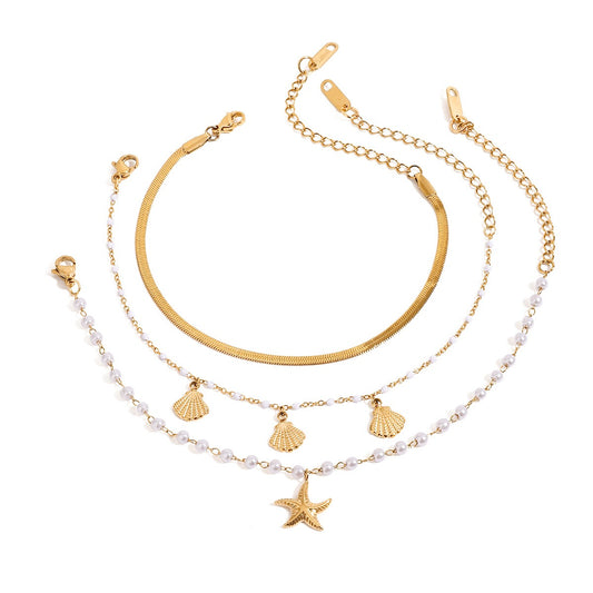 Starfish shell bracelets set