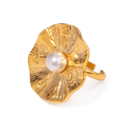 Louis Summer flower pearl ring