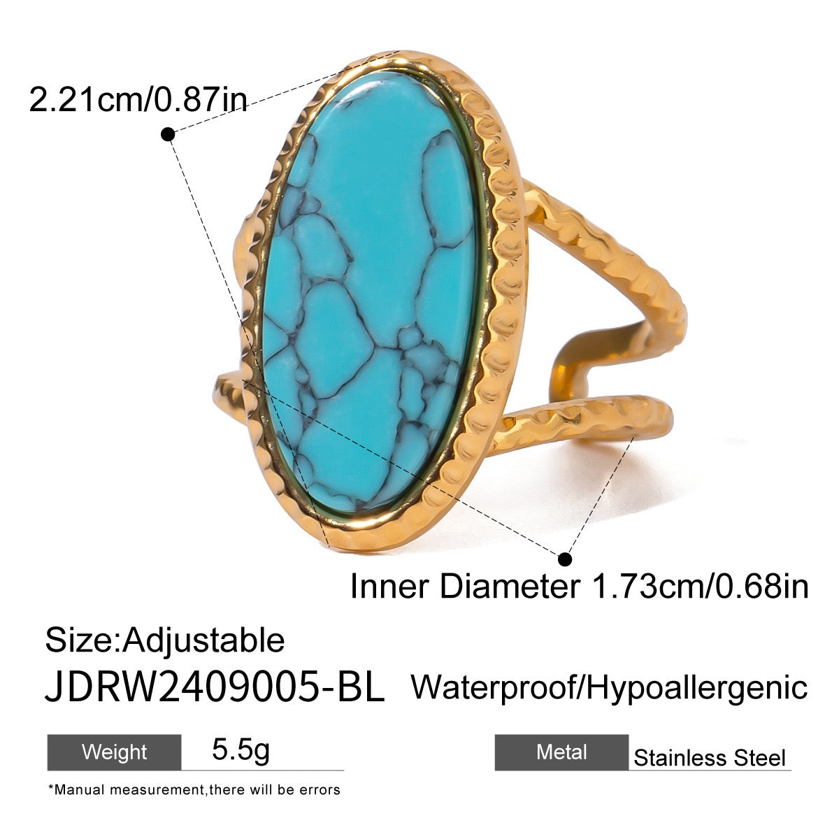 Oval stone rings