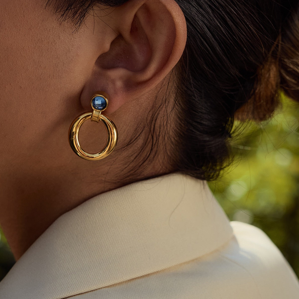 Blue gate earrings