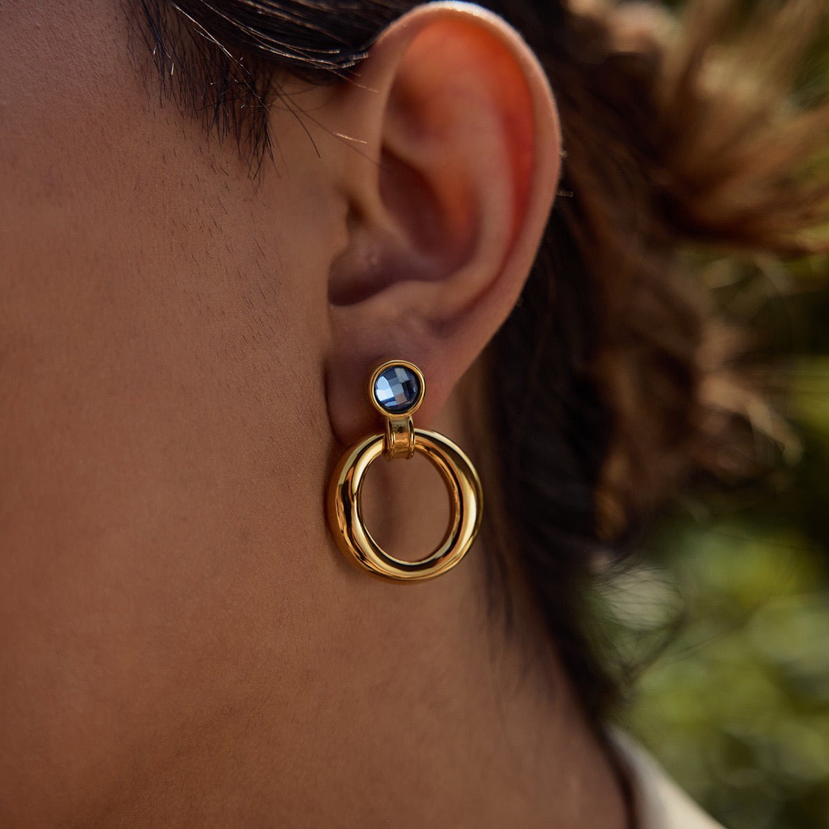 Blue gate earrings