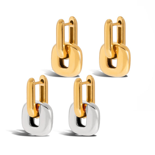 Two tones hoops earrings