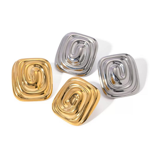 Square swirl earrings