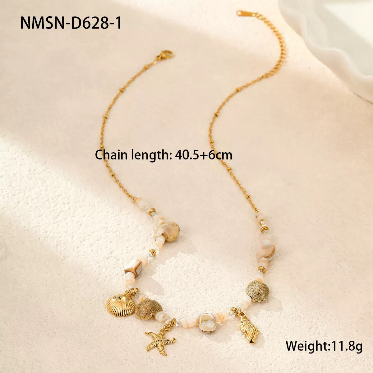 Pearly shell charm necklaces