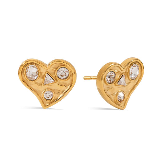 Stone heart earrings