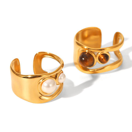 Two gems band rings