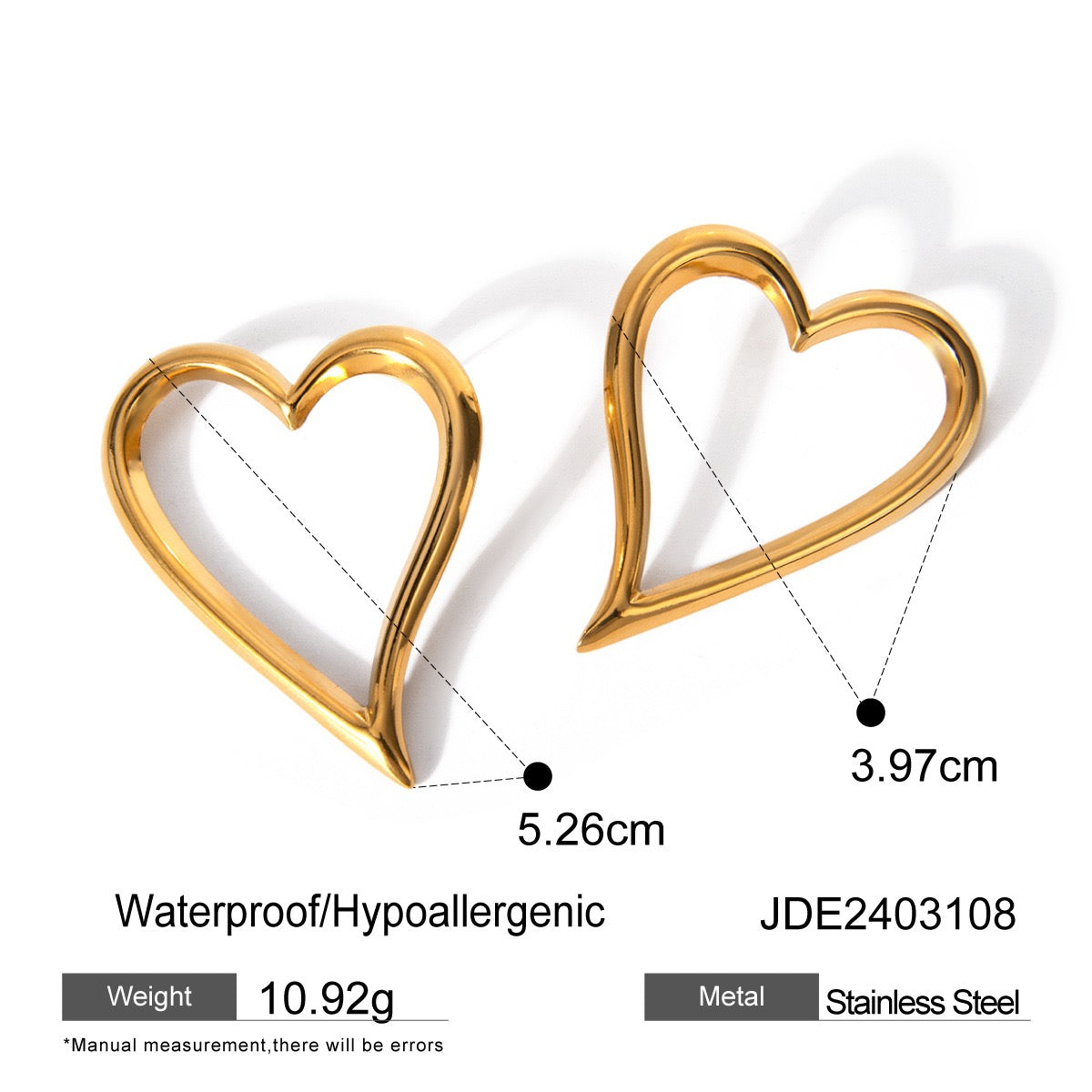 Big hearts statement earrings