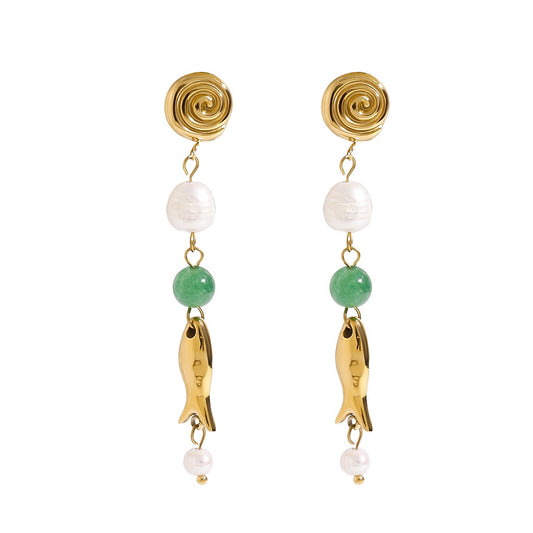 Swirl fish earrings