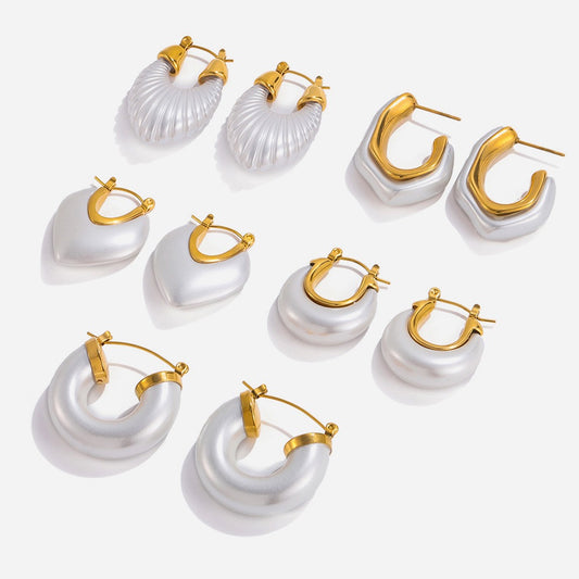 White pearly hoops