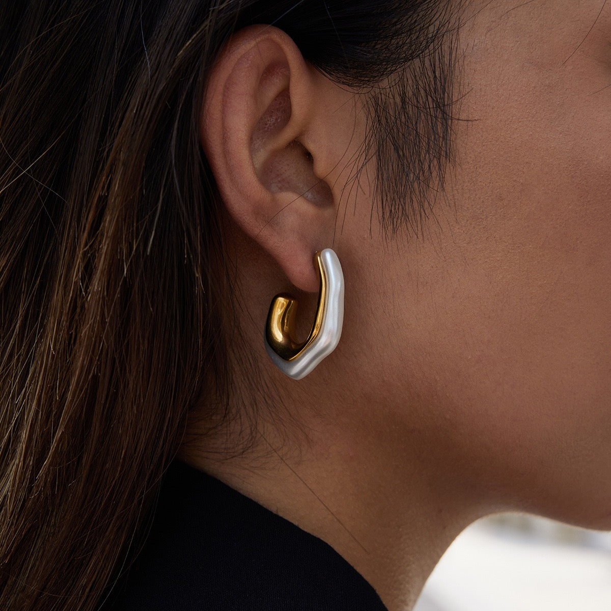 White pearly hoops