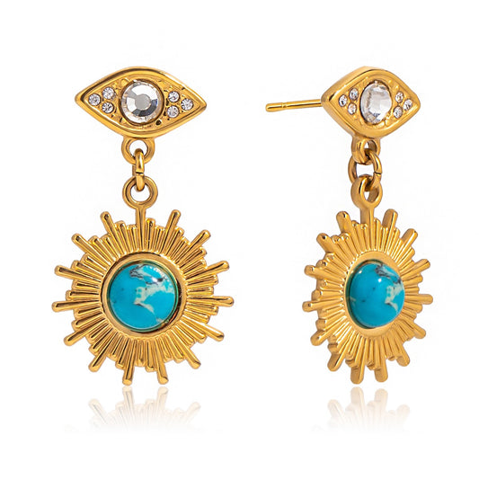 Blue eye earrings